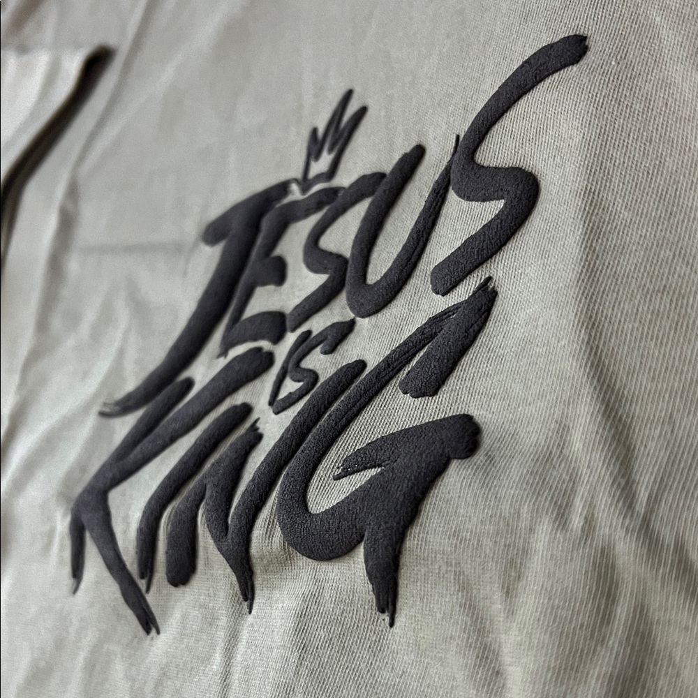 Glo Jesus is King Tee Color: Mushroom - Picture 4 of 11